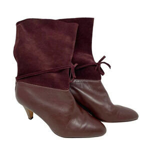 Ted Baker Maroon Suede‎ and Leather Slouchy Twla Boots Size US 6